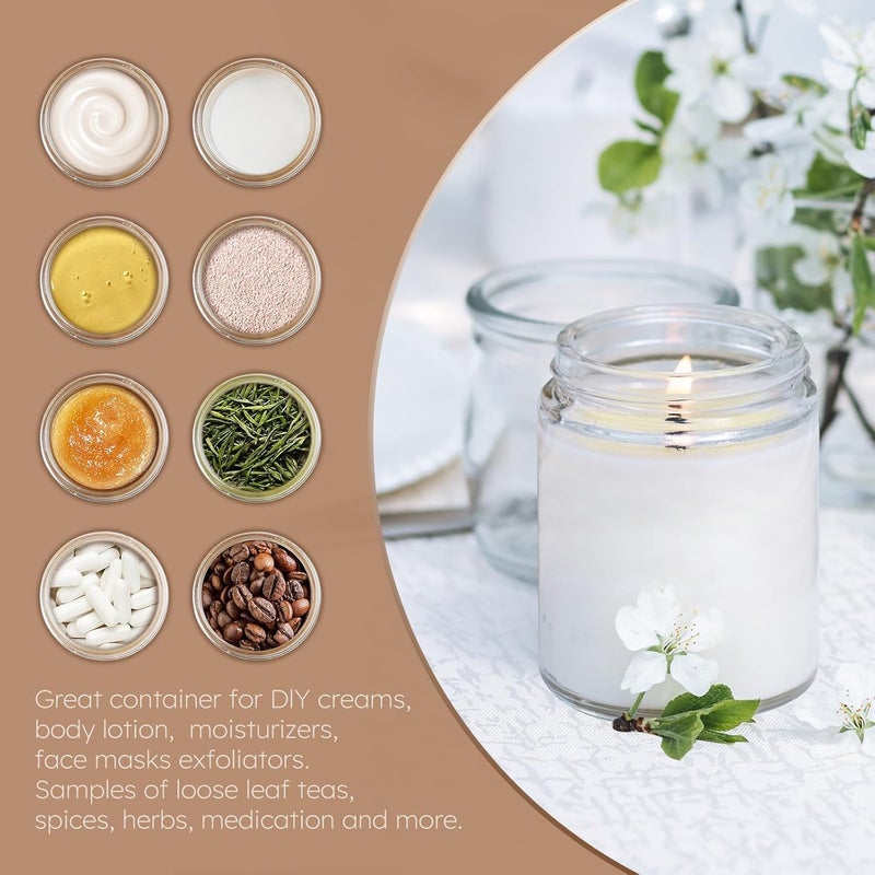 Tecohouse 8oz Glass Jars with Lids, 3 Pack Candle Jars with Blank Labels, 250g Clear Wide Mouth | Cosmetic Containers for Sample, Cream, Lotion, Honey, Powder, Jelly | Kitchen & Home - Image 5